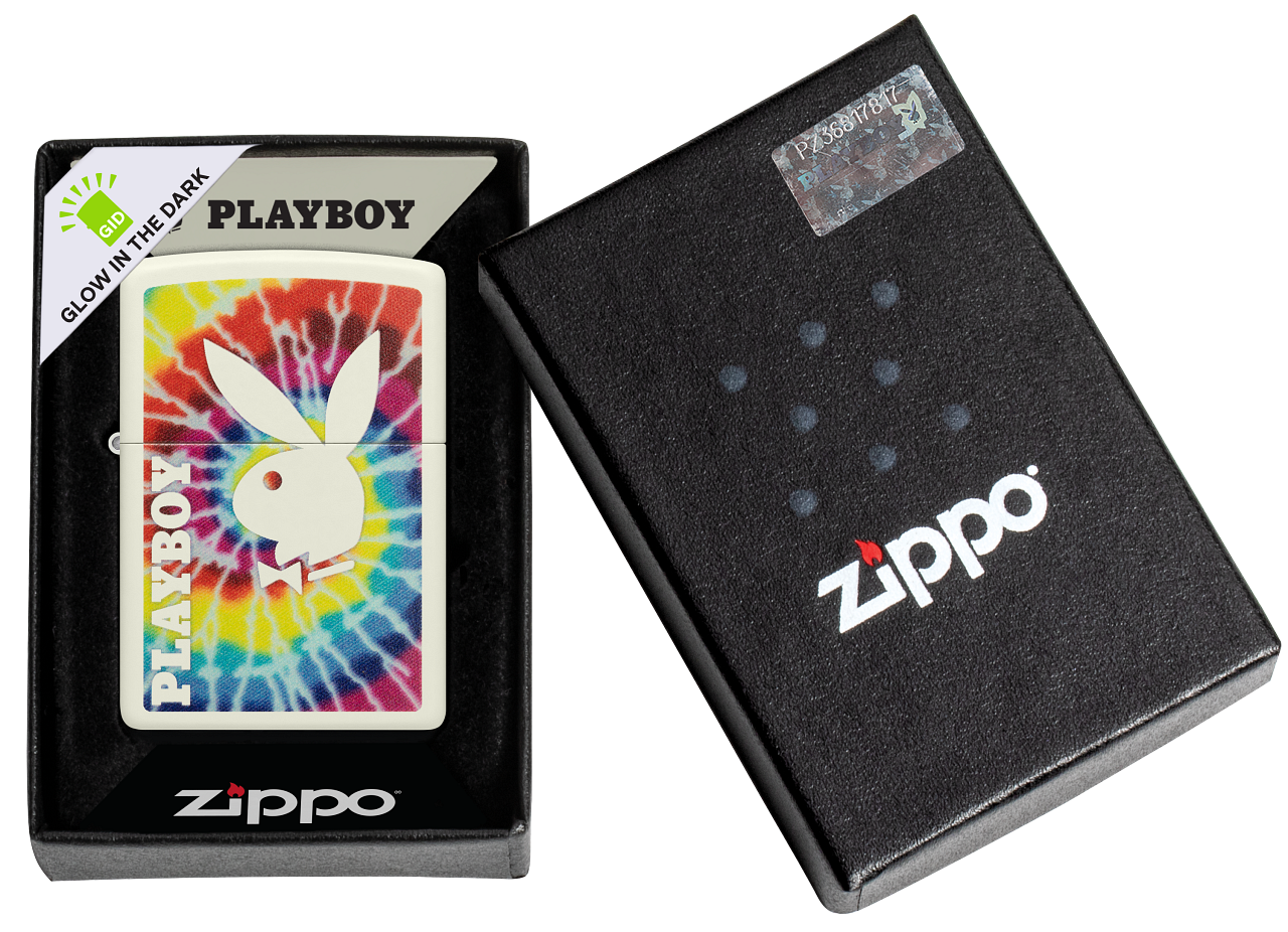 Zippo Playboy Logo, Trippy Glow-in-the-Dark Lighter #48373