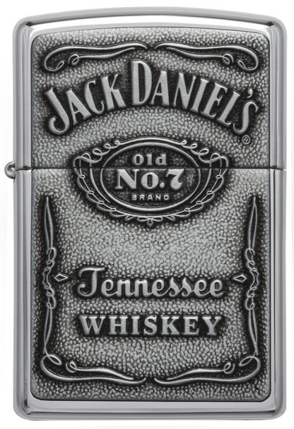 Zippo Jack Daniels Tennessee Whiskey Emblem, High Polish Chrome Lighter #250JD.427