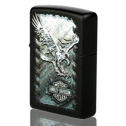 Zippo Harley-Davidson Iron Eagle Lighter, Black Matte, Windproof #28485