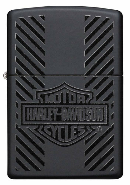 Zippo Harley Davidson Logo Black Matte Finish Genuine Windproof Lighter #49174