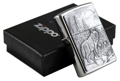 Zippo Timberwolves Lighter Emblem Brushed Chrome #20855