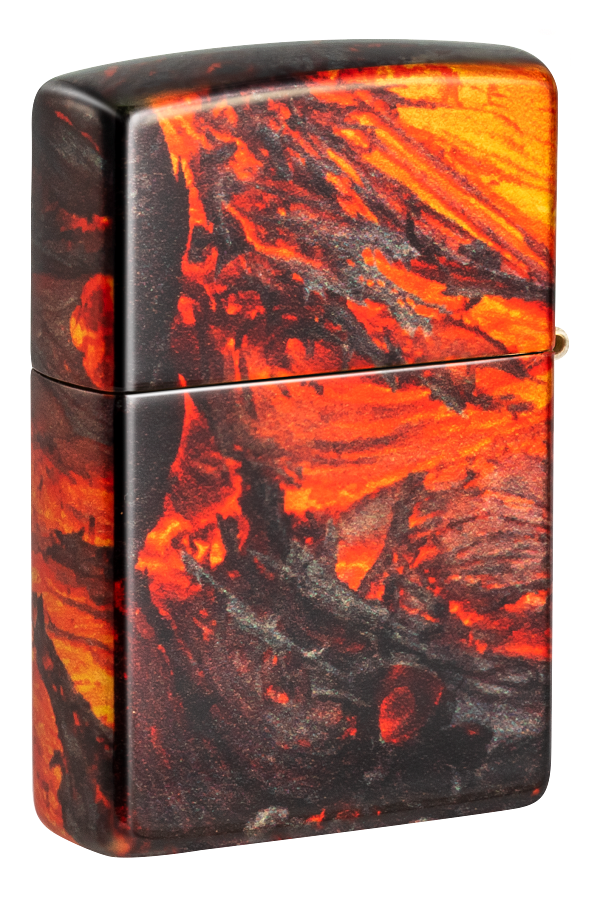 Zippo Fire Lava Flow 540 Design, Tumbled Brass Lighter #48622