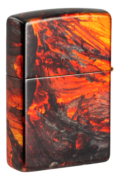 Zippo Fire Lava Flow 540 Design, Tumbled Brass Lighter #48622