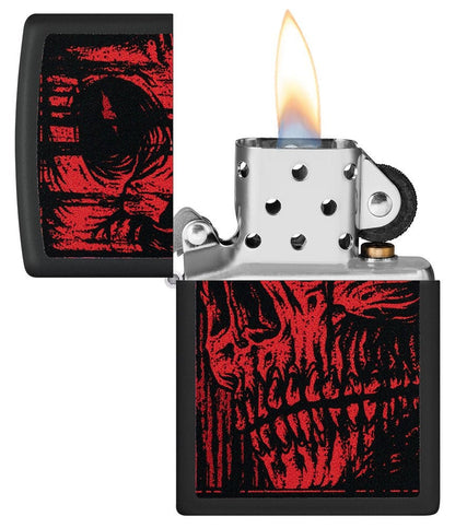 Zippo Horror Zombie Skull Design, Black Matte Finish Lighter #49775