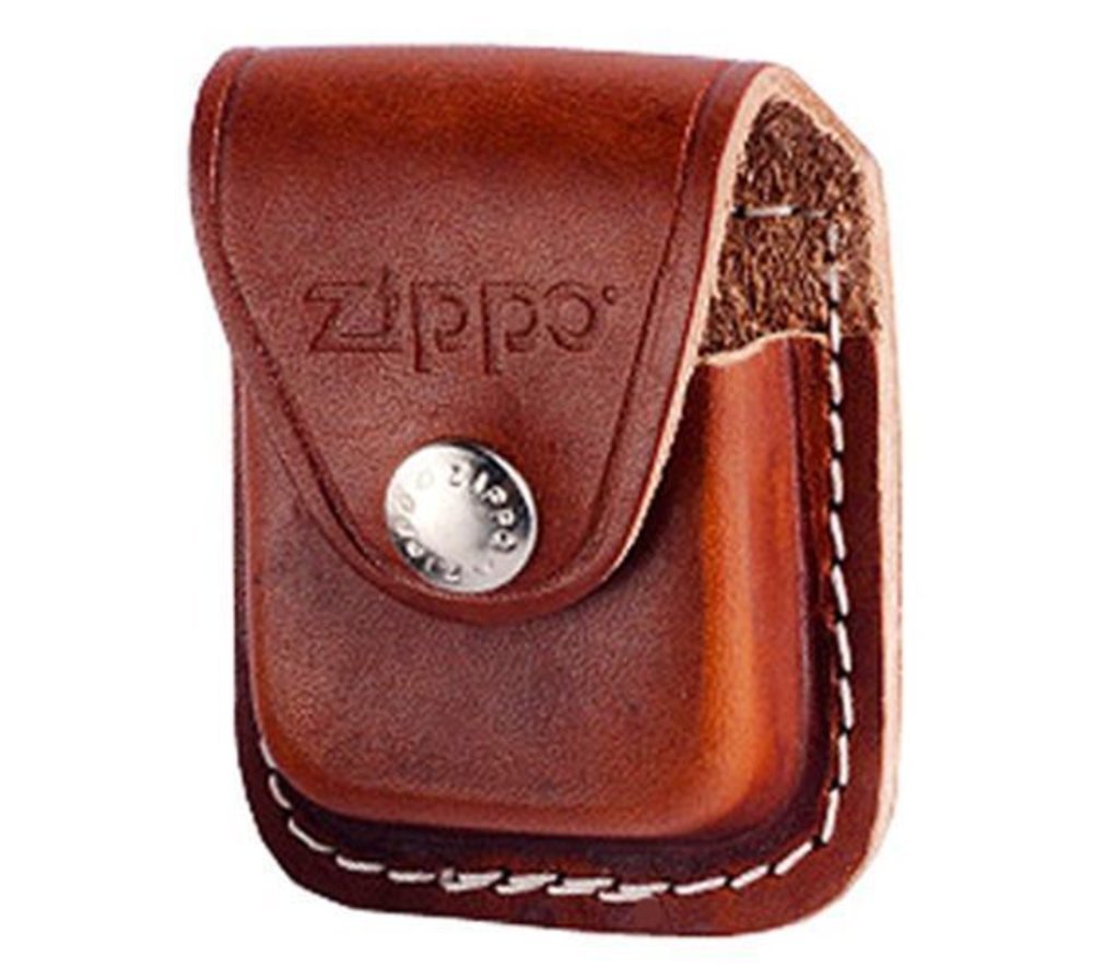 Zippo Leather Pouch, Brown Leather With Belt Loop, For Windproof Lighters #LPLB