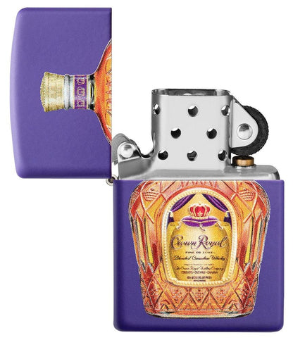 Zippo Crown Royal Purple Matte Lighter + Small Pouch Gift Set #49661