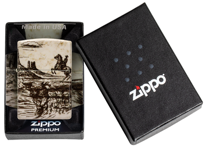 Zippo Wild West Cowboy Scene 540 Design, Matte Finish Lighter #48518