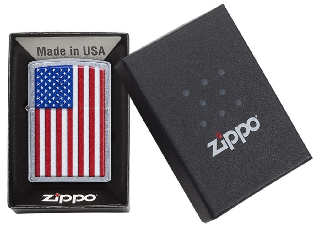 Zippo Patriotic Lighter, Street Chrome #29722