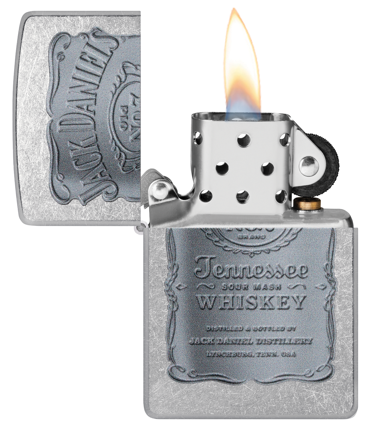 Zippo Jack Daniels Tennessee Whiskey, Street Chrome Lighter #48284