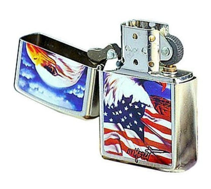 Zippo Lighter Claudio Mazzi, Freedom Watch, USA American Flag, w/Eagle #24764