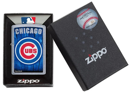 Zippo MLB Chicago Cubs Brushed Chrome Finish Genuine Windproof Lighter #29792