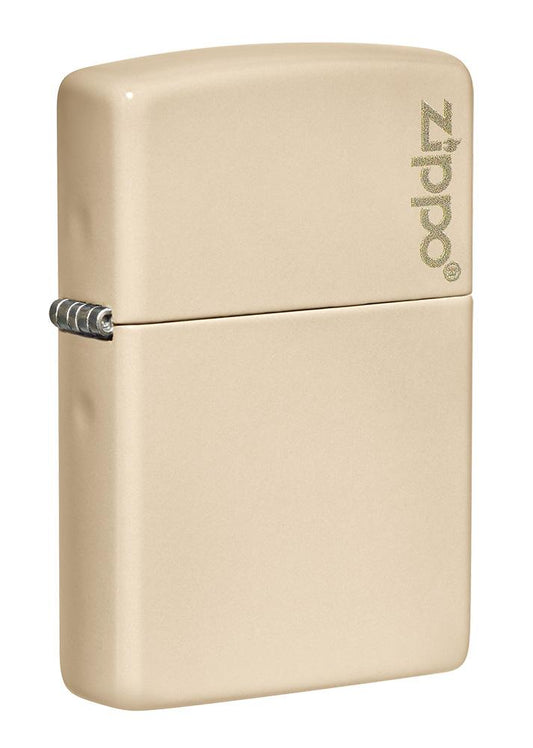 Zippo Classic Flat Sand Zippo Logo Base Model, Windproof Lighter #49453ZL