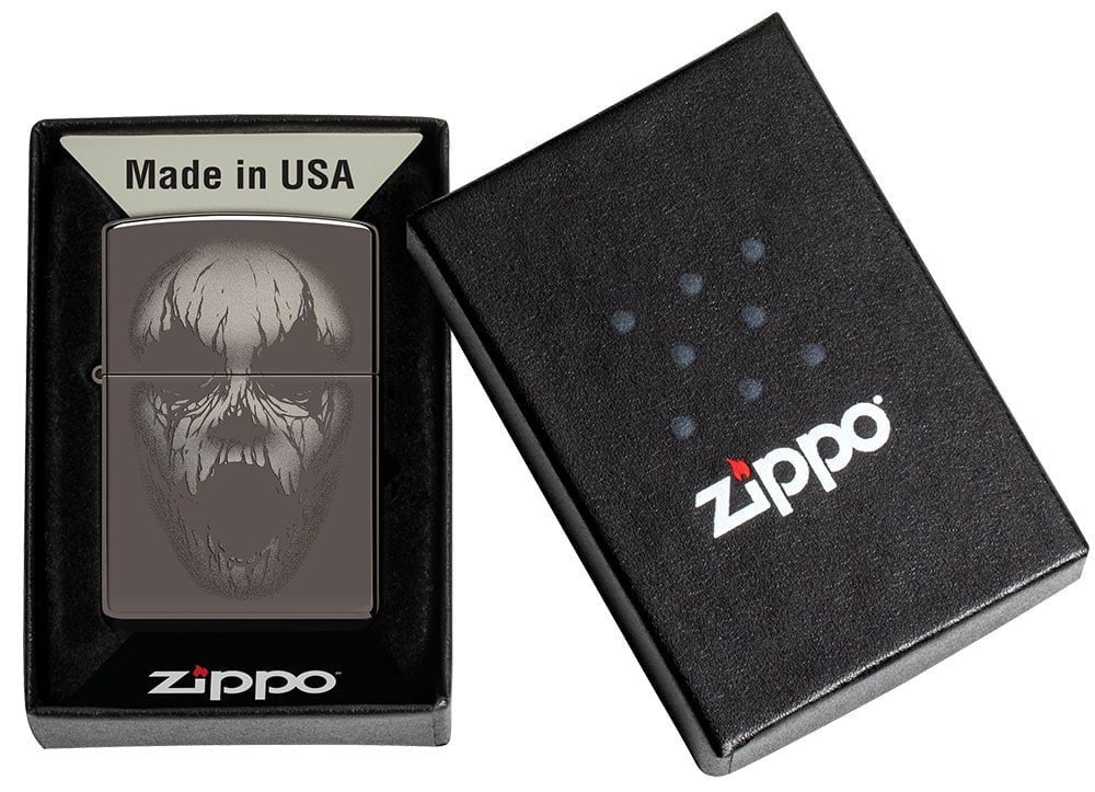 Zippo Screaming Monster Design, Black Ice Finish Windproof Lighter #49799