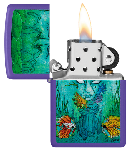 Zippo Sean Dietrich Brackish Underwater Design, Purple Matte Lighter #48630