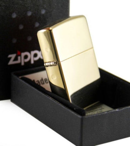 Zippo Classic High Polish Brass, Good For Engraving, Genuine Zippo Lighter #254B