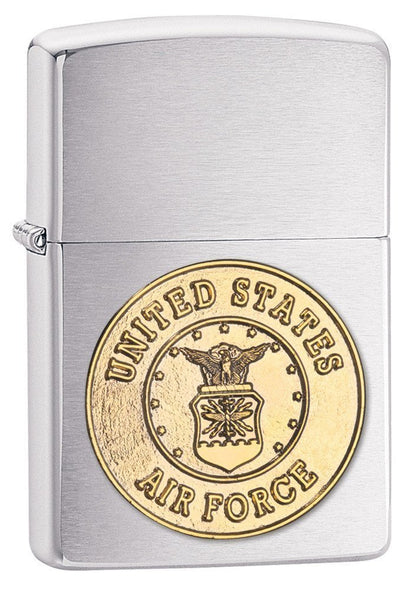 Zippo Air Force Crest Emblem, Military, Brushed Chrome Windproof Lighter #280AFC