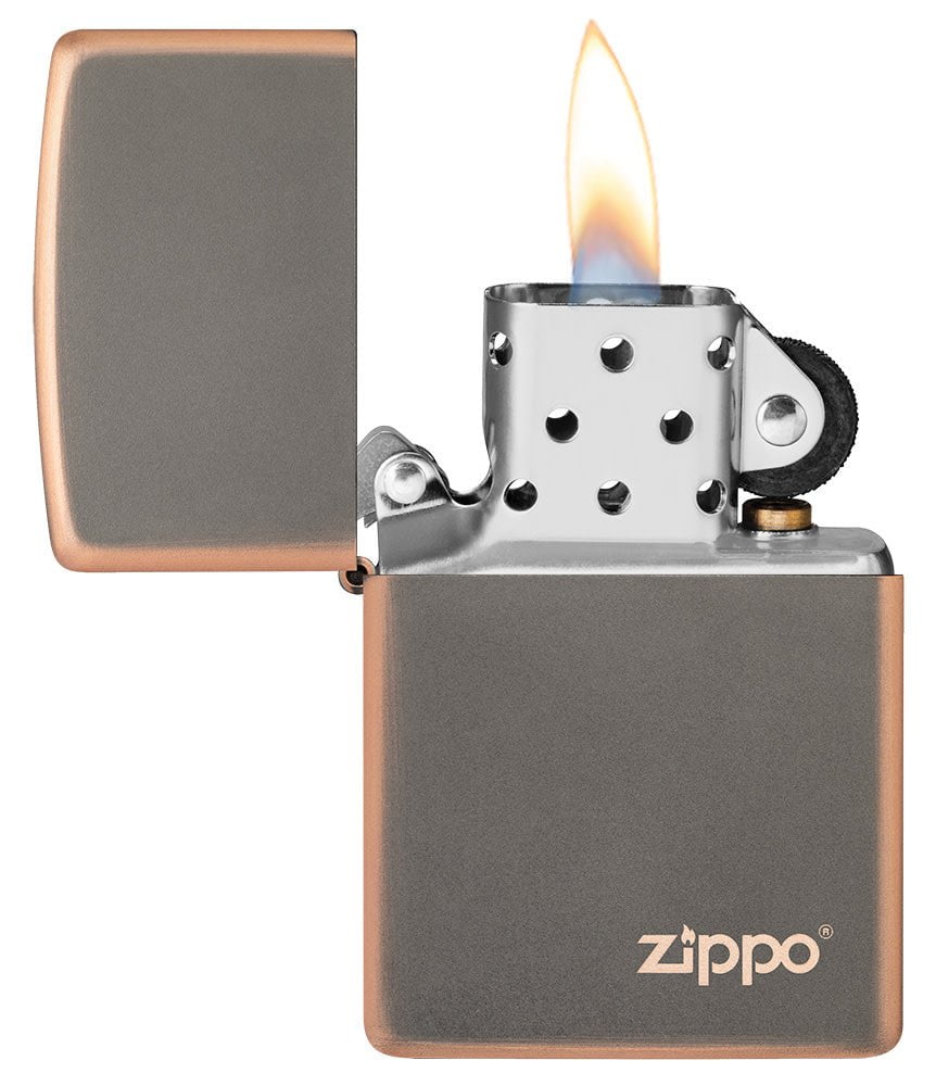 Zippo Rustic Bronze Base Model with Logo Windproof Lighter #49839ZL