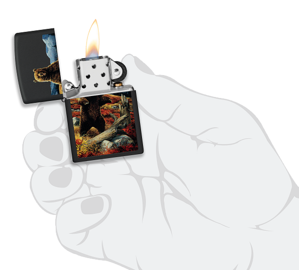 Zippo Linda Picken Bear Design, Black Matte Lighter #48597