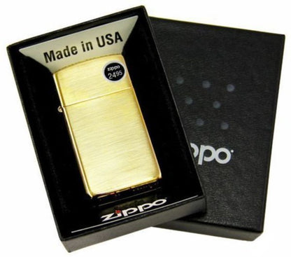 Zippo Solid Brass High Polish Slim Lighter #1654B