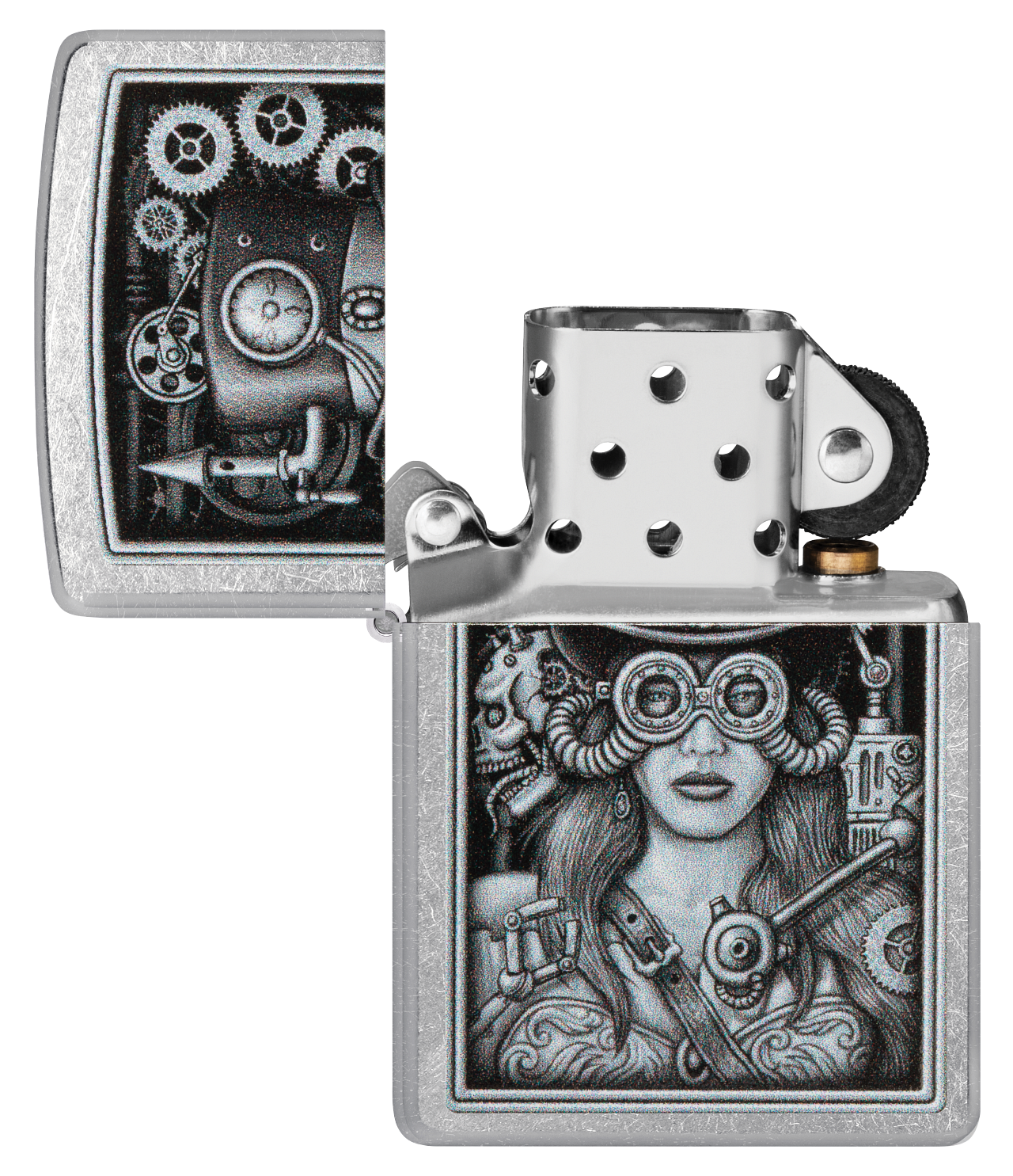 Zippo Steampunk Girl, Street Chrome Lighter #48387