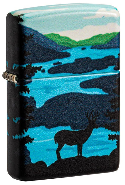 Zippo Deer Landscape 540° Design, Colorful Windproof Lighter #49483