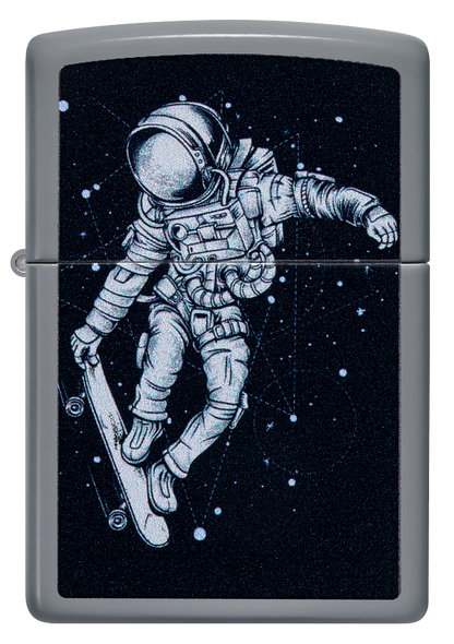 Zippo Skateboarding Astronaut Design, Flat Grey Lighter #48644