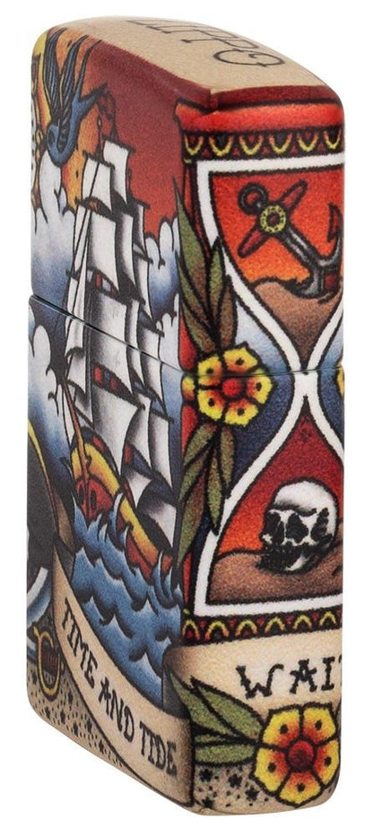 Zippo Nautical Tattoo 540° Design, Colorful Windproof Lighter #49532