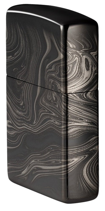 Zippo Marble Pattern 360° Design, High Polish Black Finish Lighter #49812