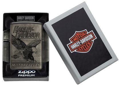 Zippo Harley Davidson Motorcycles, High Polish Black Lighter #48360