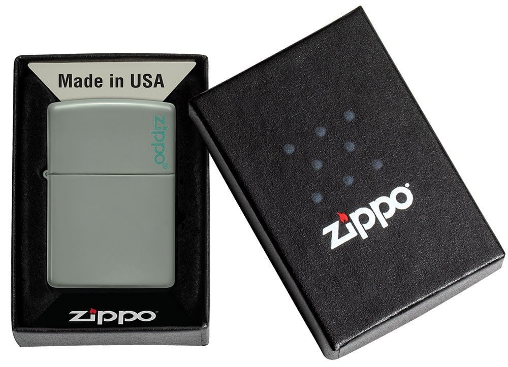 Zippo Sage Finish Base Model with Logo Windproof Lighter #49843ZL