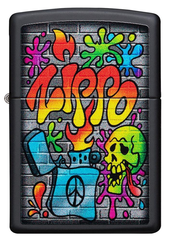 Zippo Street Art Grafitti Design, Black Matte Finish Lighter #49605