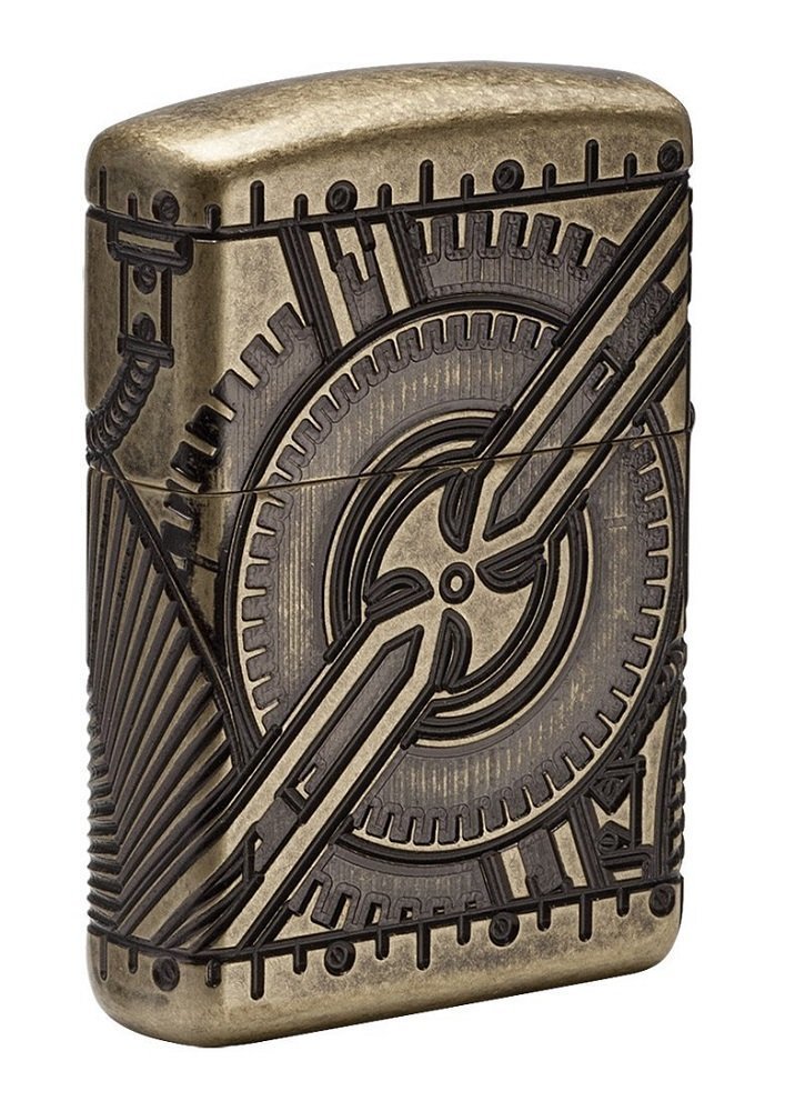 Zippo Armor Steampunk Pocket Lighter, Antique Brass #29268