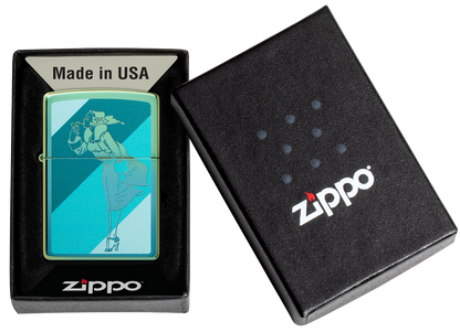 Zippo Windy Girl, High Polish Teal Lighter #48457