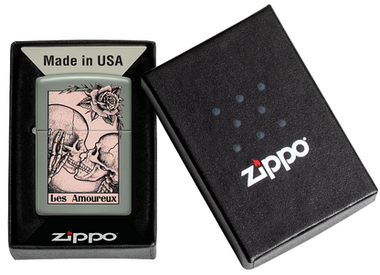 Zippo Skulls Kissing bes Amoureux Design, Sage Lighter #48594