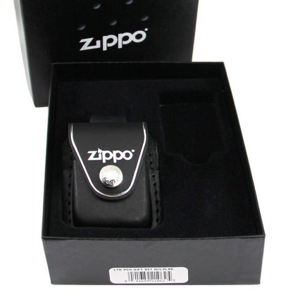 Zippo Belt Loop Black Leather Pouch, Gift Set #LPGS-LPLBK