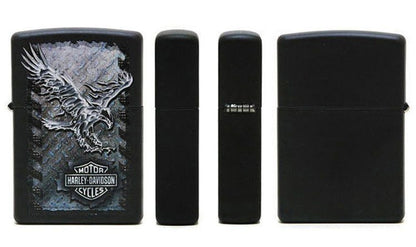 Zippo Harley-Davidson Iron Eagle Lighter, Black Matte, Windproof #28485