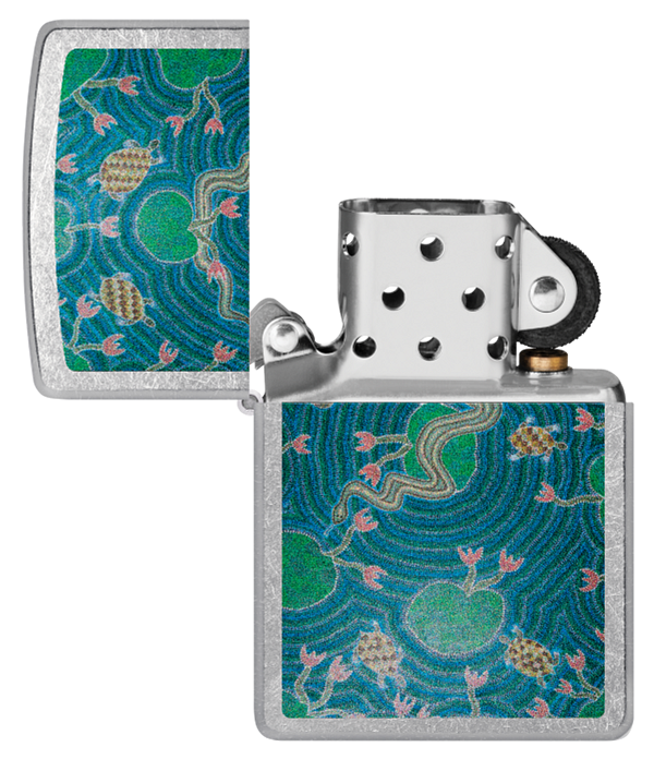 Zippo John Smith Gumbula Turtles Design, Street Chrome Lighter #48626