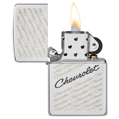 Zippo Chevrolet Chevy Laser Engraved, High Polish Chrome Finish, Windproof Lighter #49305