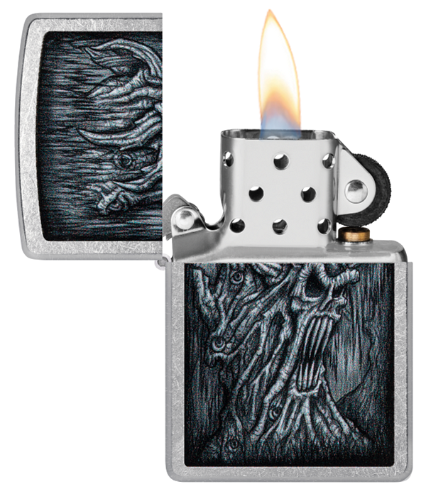 Zippo Horror Skull Tree, Street Chrome Lighter #48681