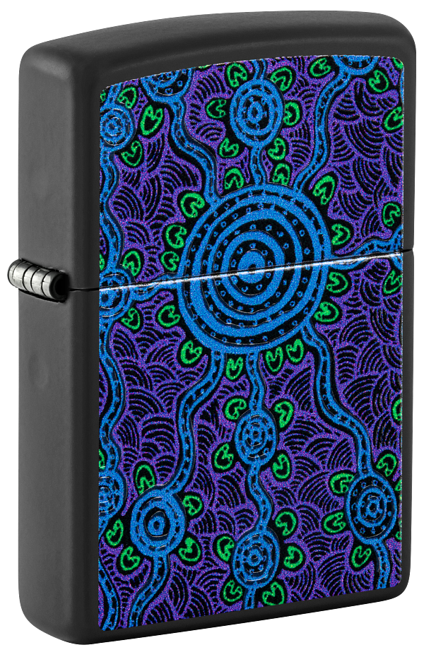 Zippo John Smith Gumbula Black Light Design, Black Matte Lighter #48625