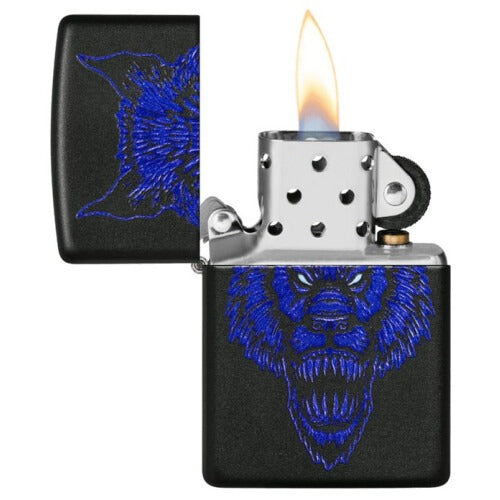 Zippo Werewolf Design, Black Matte Finish, Windproof Lighter #49414