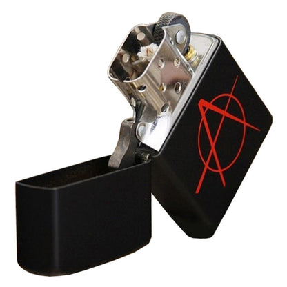 Zippo Anarchy Symbol Lighter, Black Matte, Windproof #20842