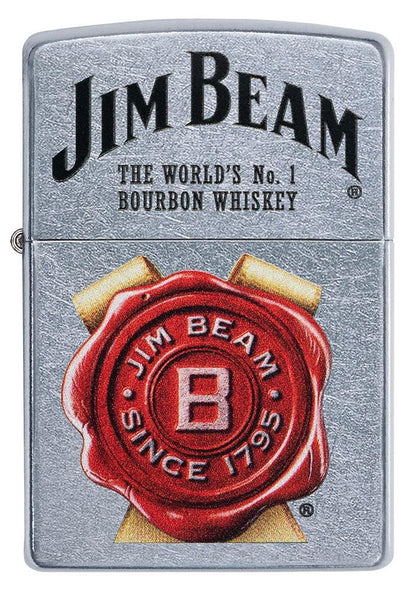 Zippo Jim Beam The Worlds No. 1 Bourbon Whiskey, Street Chrome Finish Lighter #49326