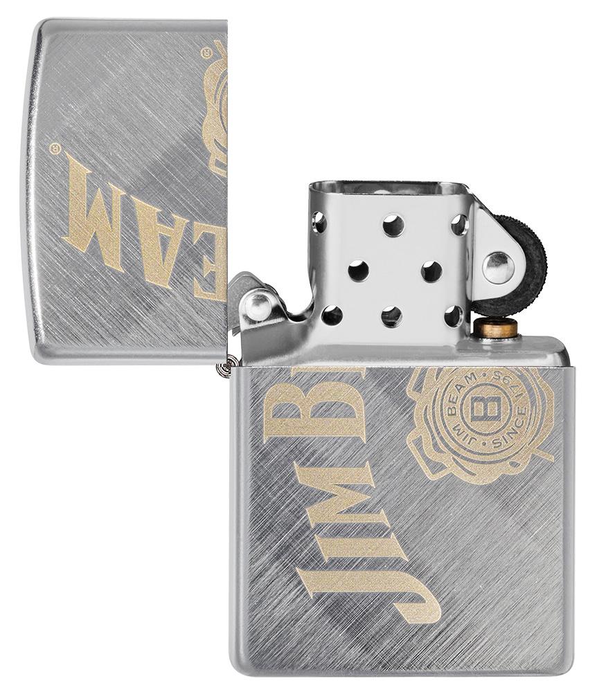 Zippo Jim Beam Logo, Laser Engraved, Diagonal Weave Finish Lighter #49324