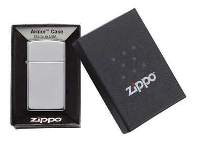 Zippo Slim Armor High Polish Chrome Lighter, Windproof #1606