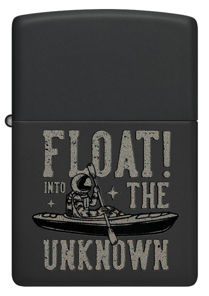 Zippo Float into The Unknown Astronaut Design, Black Matte Lighter #48566