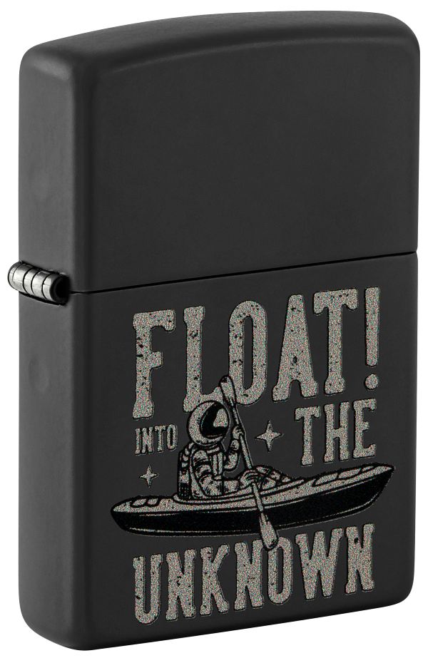 Zippo Float into The Unknown Astronaut Design, Black Matte Lighter #48566