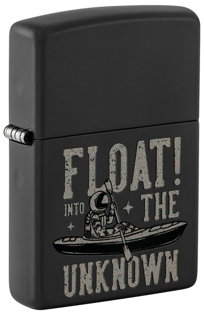 Zippo Float into The Unknown Astronaut Design, Black Matte Lighter #48566