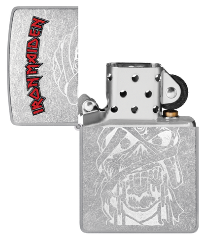 Zippo Iron Maiden Lustre Etch Design, Street Chrome Lighter #48667