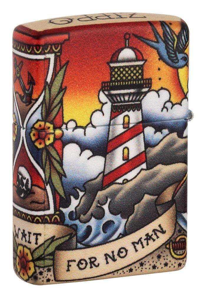 Zippo Nautical Tattoo 540° Design, Colorful Windproof Lighter #49532